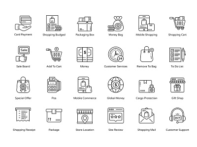 Shopping and E-Commerce Line Icon design ecommerce graphic design icon icons shopping