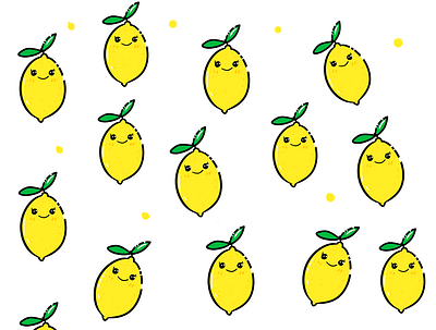 Smiley Lemons design graphic design illustration logo pattern retro