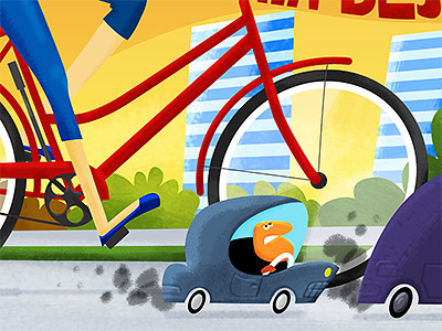 Bike bike car chernogolovka fireworks illustration