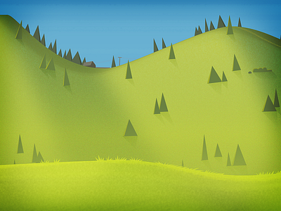 Background for 2D game 2d backgorund green hills pine spruce unity3d