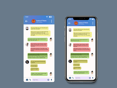 A Book club chat screen design ui ux