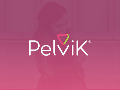 Pelvik Logo clean font health letters logo medical medical device v women