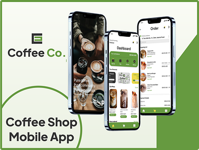 Coffee Shop Mobile Application coffee landing page ui