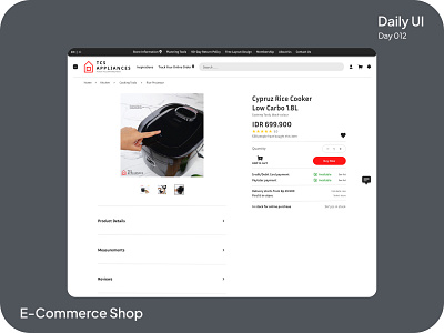 E-Commerce Shop (single item) #DailyUI #012 dailyui design e commerce ui website