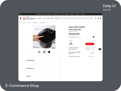 E-Commerce Shop (single item) #DailyUI #012