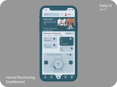 Home Monitoring Dashboard #DailyUI #021 dashboard design smarthome ui