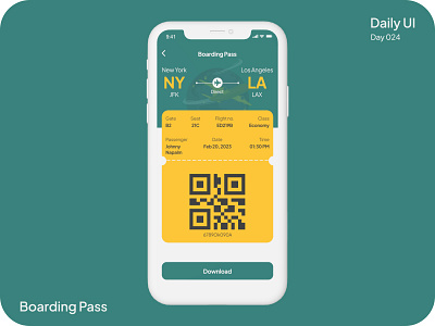 Boarding Pass #DailyUI #024 boarding pass daily ui design ui