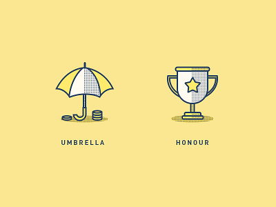 Dribbble bank cup finance gold honor icon money photoshop plate star umbrella yellow