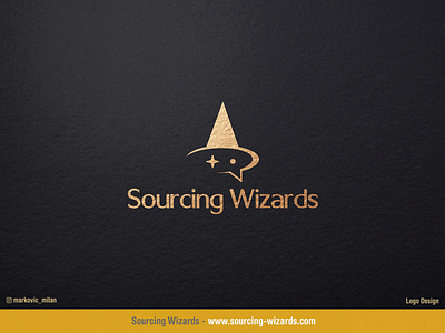 Sourcing Wizards - Logo Design branding chat bubble design diversity gold graphic design identitydesign it logo logo design logo project negative space logo presentation design promotional recruiter tech typography vector visual identity wizards