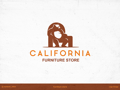 California furniture store - Logo Design armchair bear branding california creative logo design furniture store graphic design illustration logo portfolio typography vector