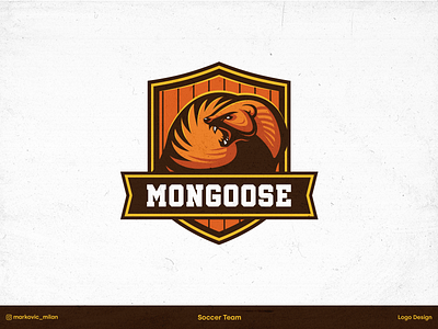 Mongoose - Logo Design angry animal branding character football logo graphic design identity illustration logo mascot logo mongoose shield soccer logo vector