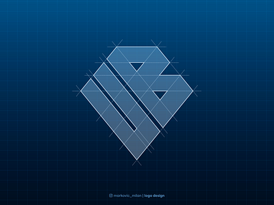 UB - Monogram blue and white branding creative graphic design grid grid layout logo logo construction logo design logo guidelines logodesign minimalism modern logo monogram portfolio vector