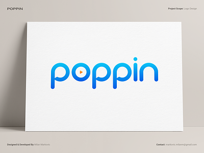 Poppin - Logo Design app app store branding design graphic design logo logomark logotype negative space logo store vector video video call