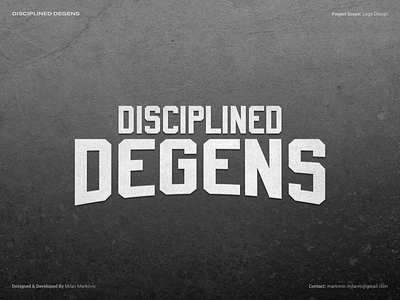 Disciplined Degens - Logo Design betting branding creative design digital art esports gambling graphic design illustration logo logomark logotype mark minimal modern sports design typography vector winning