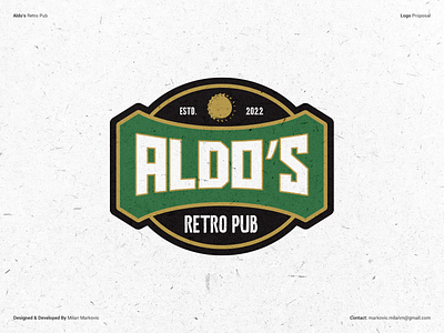 Aldo's retro pub - Logo proposal /V1