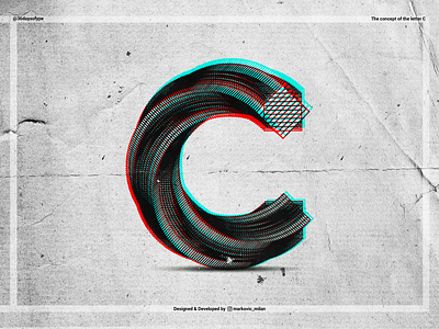 The concept of the letter C 36daysoftype concept design glitch graphic design illustration typo typography vector
