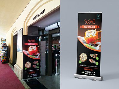 Rollup - BlueFin banner bar braniding food graphic design meelantche print rollup sushi