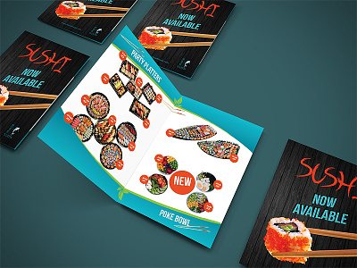 Flyer Design branding design flyer food graphic design meelantche print restaurant sushi