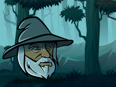 The Wizard character design environment forest hat meelantche shadow tree wizard