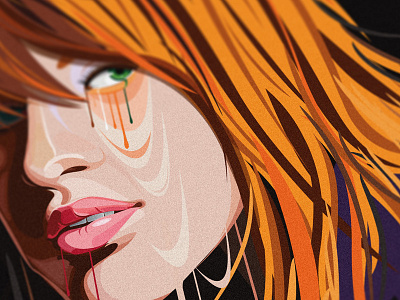Orange Girl cartoon character design digital art hair illustration lips meelantche orange portrait vector