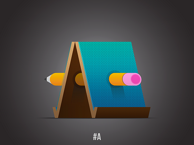 #A letter made for #36daysoftype06 36 days of type 36days a 3d art digital art graphic design illustration letter a pencil typographic typography art vector vector art