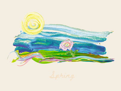 Spring abstract flower grass illustration spring vector wind