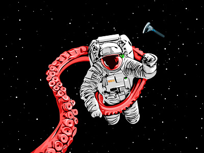 The last minutes of an astronaut's life. astronaut illustration spaceman vector