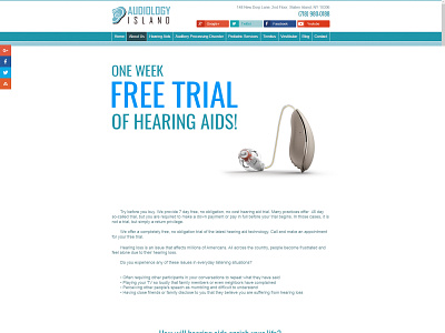 Hearing Aids landing page