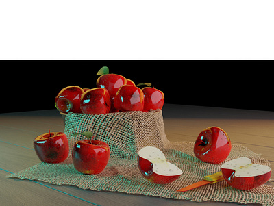 3D apple model design graphic design illustration