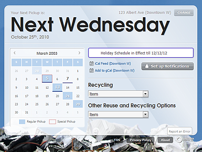 Schedule Details blue calendar css3 london trash