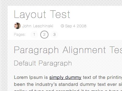 Layout Test blog helvetica wordpress