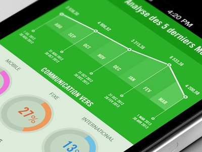 Graphic invoice mobile analyse app bill graph green invoice ios ipad iphone mobile mobilis skin