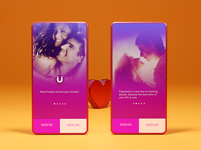 intro screen dating app app dating flat intro login product design splash ui ux ux design
