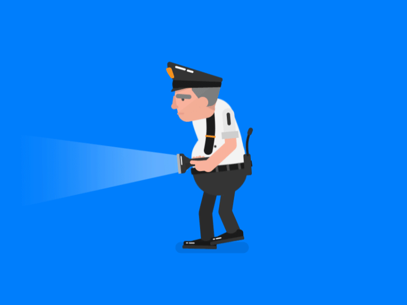 Security Guard 2d animation character cycle flat illustration motion motion design walk walk cycle