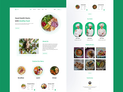 Healthy Food Landing Page app design graphic design logo typography ui ux vector web web design
