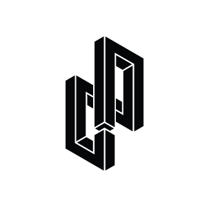 PC-logo black figure identity impossible infinity logo multiple pc presonal shape sign surfaces symbol white