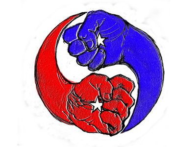 yin yang hands america blue chuchla conservative elections fighting hands liberal piotrek red usa