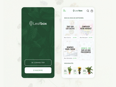 Leafbox app app app design application delivery design flowers green iphone plants shop ui uidesign uiux