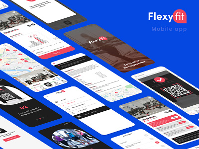 Flexyfit app - all screens app app design fitness gym screens ui