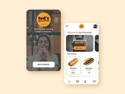 Ted's gourmet redesign app branding design food home hot dog iphone login logo rebrand redesign restaurant sketch street food ui uidesign uiux