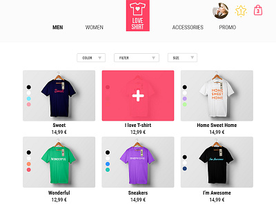 Love T-shirt Daily Design #05 card e commerce product t shirt ui webdesign