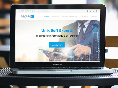 Unix Soft blue business card desktop flyer soft ui uidesign ux uxdesign webdesign