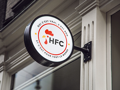HFC Fast Food Logo chicken fast flat food fried logo minimalist restaurant rooster