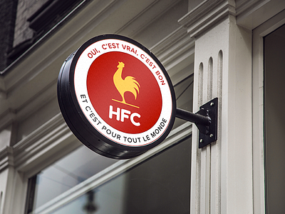 HFC Chicken Fast Food Logo chicken fast flat food fried logo minimalist restaurant rooster