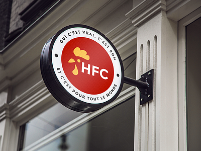 HFC Logo v. red + Packaging chicken fast flat food fried logo minimalist restaurant rooster