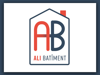Ali Batiment house logo masonry red