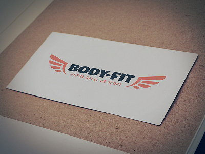 Body-fit bodybuilder brand fitness flat gym illustration logo typography