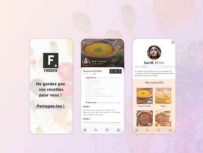 Foodies - A share recipe app app application design logo recipe share social ui uxdesign