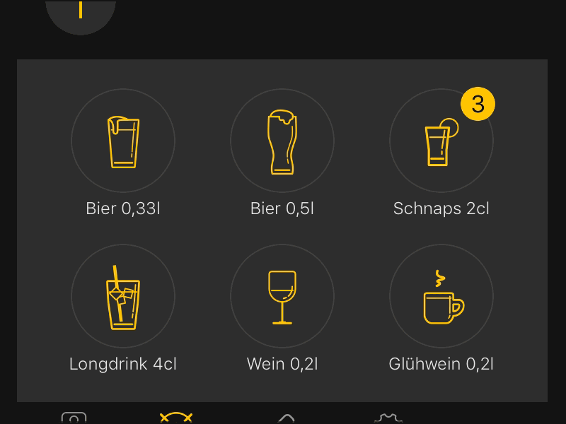 Drink Tracking UI animation drink logging mobile tracking