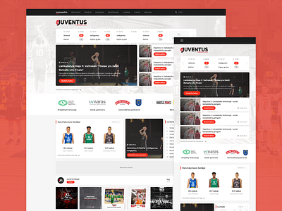 Juventuslyga.lt - basketball league web design basketball design designs minimal ui ux web website